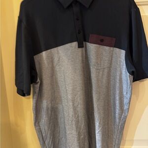 Travis Matthew size large Men's Two-Tone Polo Shirt -‎ Black and Gray